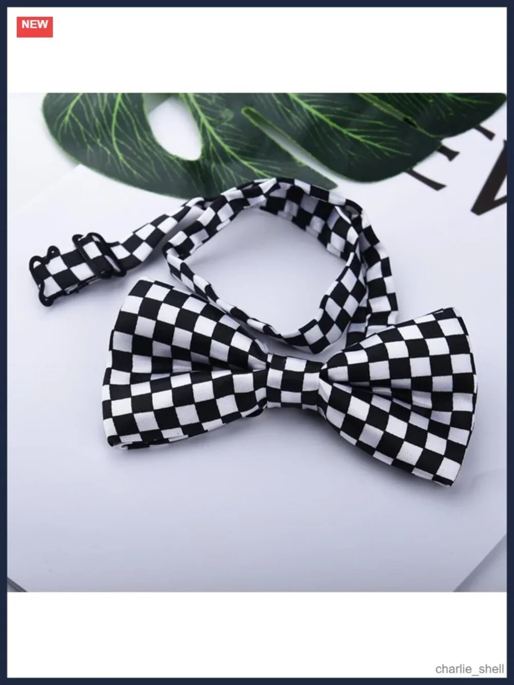 Pre-Tied Checkered Bow Tie for Men Boys Cosplay Halloween Formal